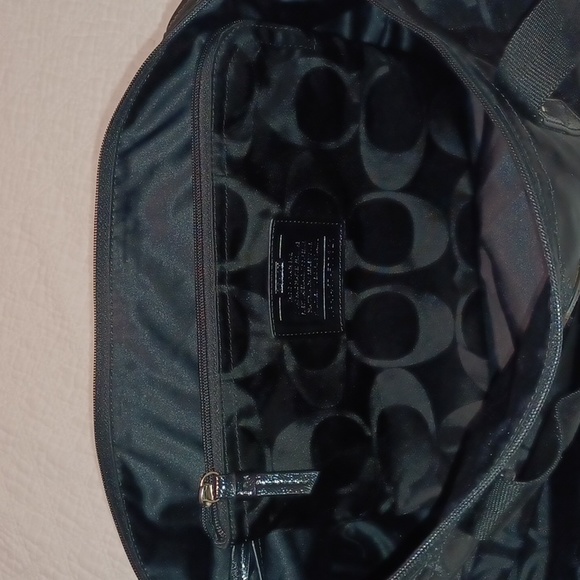 Coach Black Nylon Fabric & Patent Leather Large Diaper/Baby Bag EUC - Picture 6 of 8